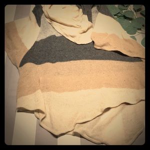 Joie Asymmetrical & Cowl Neck Block Sweater - M